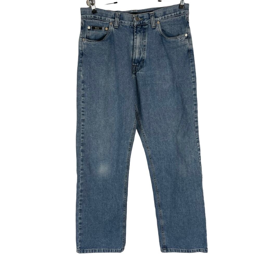 Vintage Hugo Boss Mens Relaxed Fit Alabama Cotton Blue Jeans Medium Wash 34 X 32
